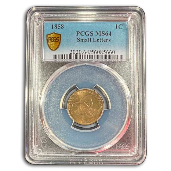 1858 Flying Eagle Cent MS-64 PCGS (Small Letters) 1858 Flying Eagle Cent MS-64 PCGS (Small Letters)